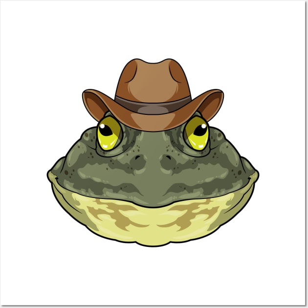 Frog as Cowboy with Hat Wall Art by Markus Schnabel